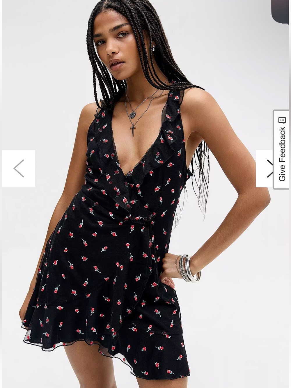 NWT Kimchi Blue Wrapped In You Embroidered Mini Dress
